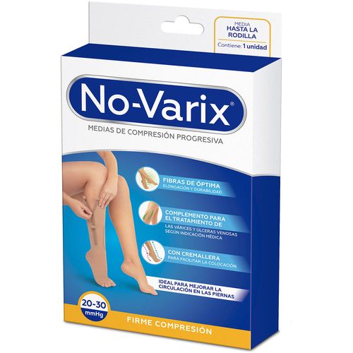 Media de Compresión UVS No-Varix® unisex 20-30 mmHg cremallera puntera abierta