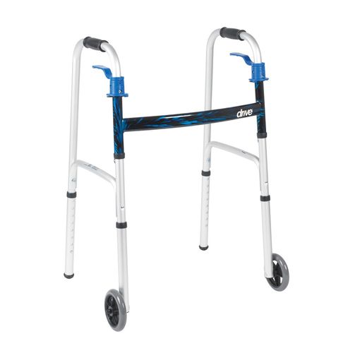 Caminador Ruedas Plegable Llama Azul