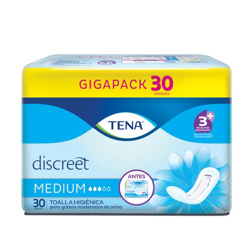 Toalla Tena® Discreet Medium X 30 Unidades