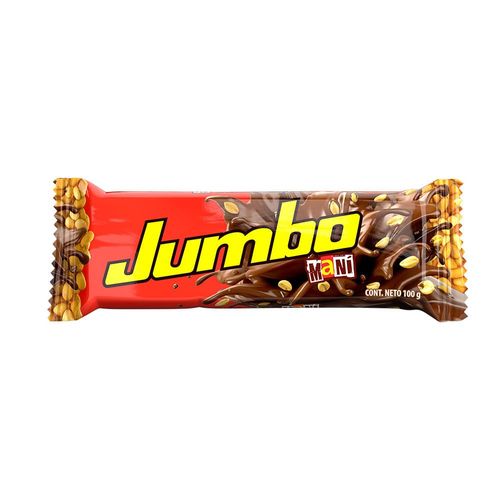 Chocolatina Jumbo Mani Barra 100 Gr x12Und