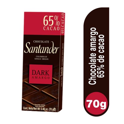 Chocolatina Santander 65% 70G 10XUnd