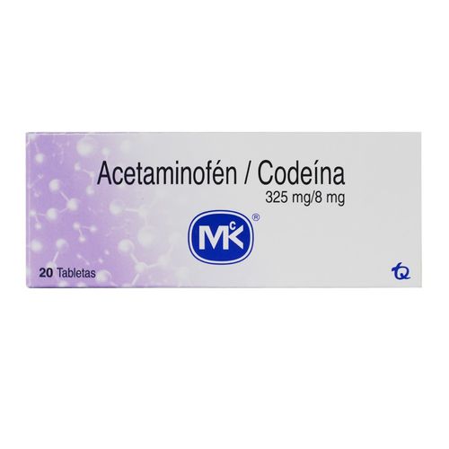 Acetaminofen 325Mg + Cod 8Mg Tabx20 Mk