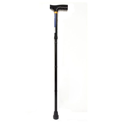 Bastón Anoizado Mango T Negro Plegable