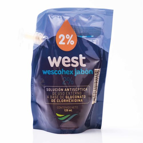 Jabon Antiséptico West Wescohe Clorh 2% 120Ml