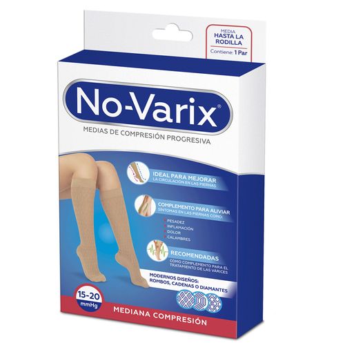 Media de Compresión No-Varix® mujer 15-20 mmHg  colors diseño diamante grande