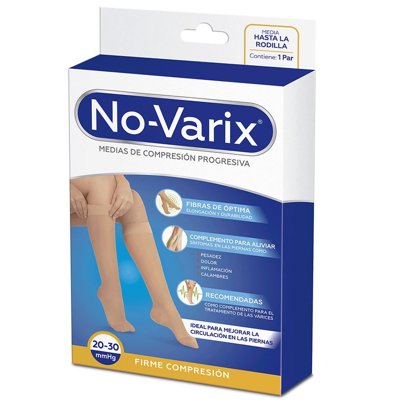 Media de compresión No-Varix mujer 20-30 mmHg  transparente beige M No- Varix  x 1 