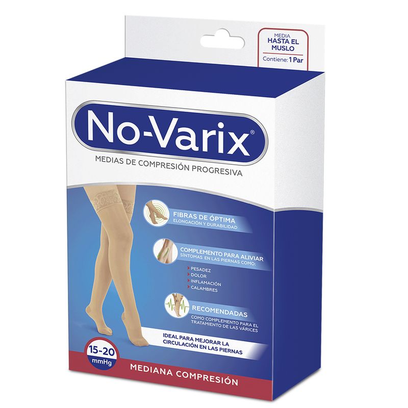 Media al muslo No-Varix 15-20 mmHg  fibras 4G visone S No- Varix  x 1 