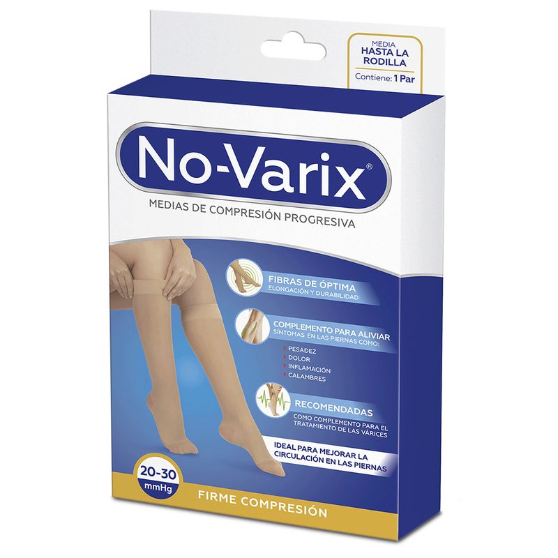 Media de compresión No-Varix mujer 20-30 mmHg  transparente sahara L No- Varix  x 1 