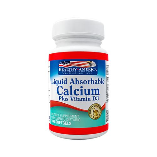 Liquid Calcium Vitamina D3 Healthy America 100 Softge