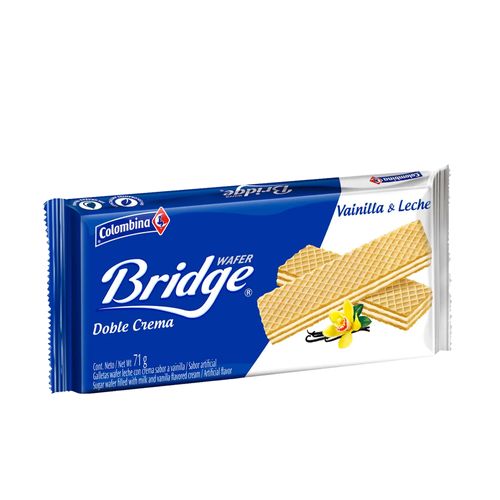 Bridge Wafer Leche Vainilla Caja x 6 Unidades