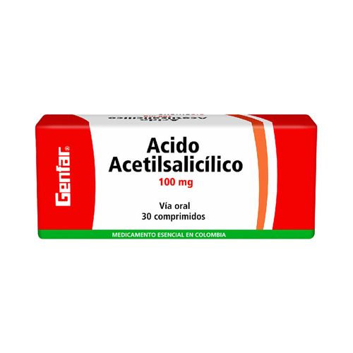 Ácido Acetilsalicílico Genfar 100 mg x 30 Tabletas