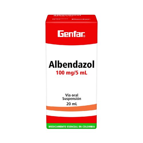 Albendazol Genfar Suspensión 100 mg/5 ml Frasco x 20 ml