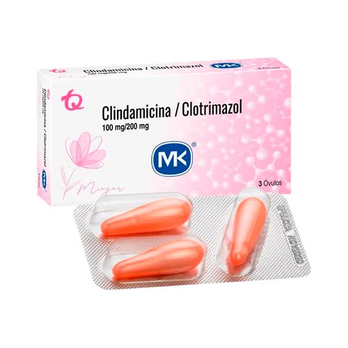 Clindamicina/Clotrimazol MK 100 mg 200mg Ovl x 3