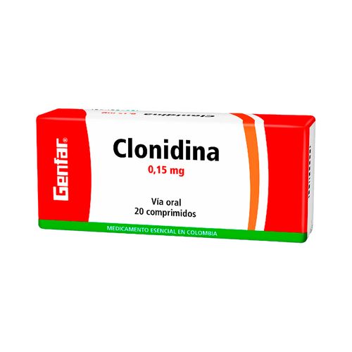 Clonidina Genfar 0.15 mg x 20 Tabletas