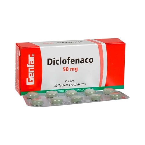 Diclofenaco Genfar 50 mg x 30 Tabletas