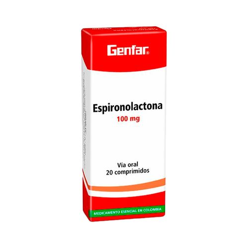 Espironolactona Genfar 100 mg x 20 Tabletas