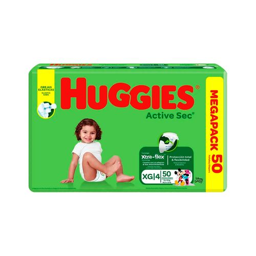 Pañal Huggies Active Secado Etapa 4 X 50 Unidades