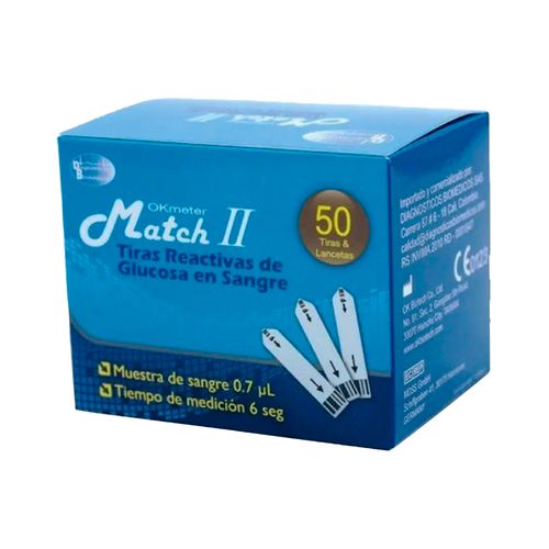 Tiras Match ll Caja x 50 Unidades 50 Lancetas
