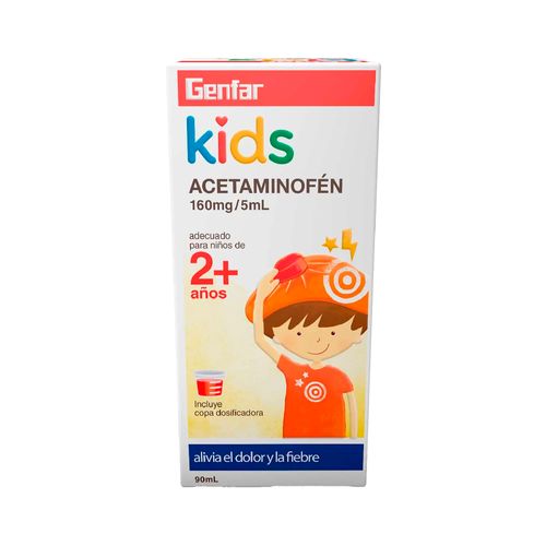 Jarabe Acetaminofen Genfar Kids 160 mg 5 ml x 90 ml