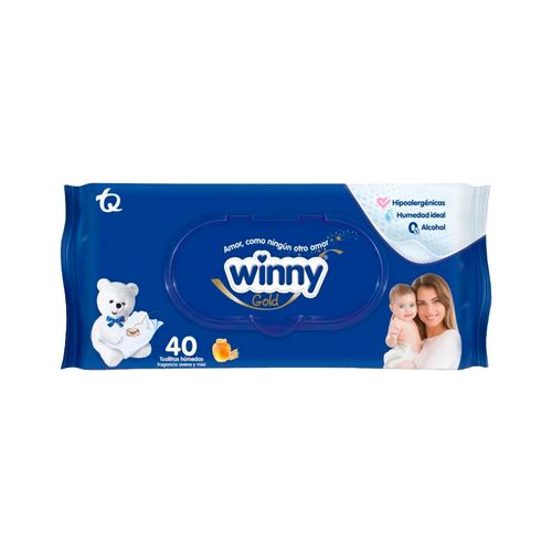 Pañitos Humedos Winny Avena Miel Paquete x 40 Unidades